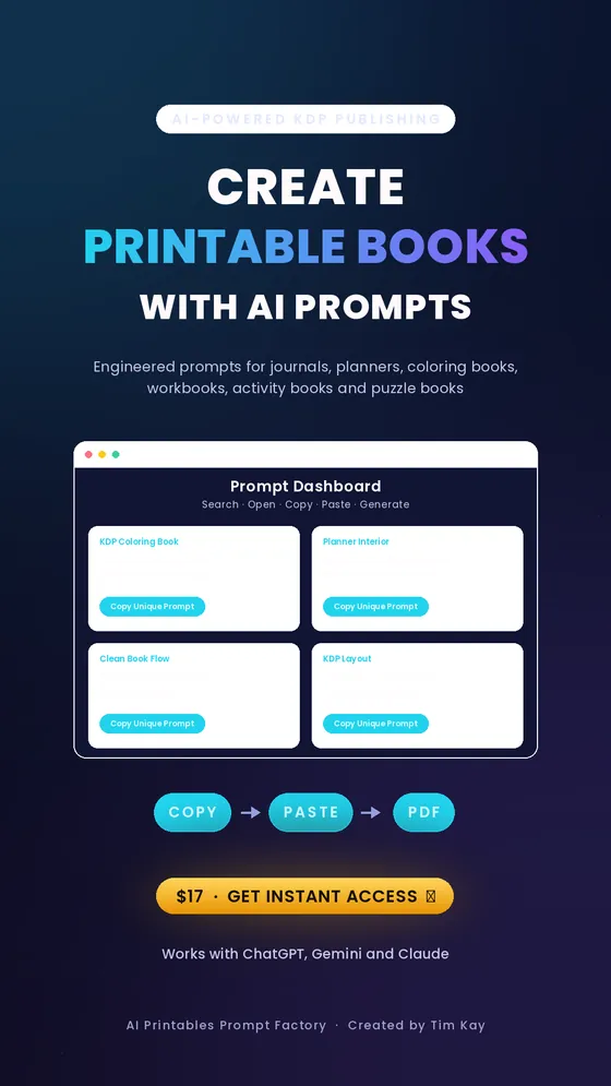 Story graphic — Create Printable Books With AI Prompts